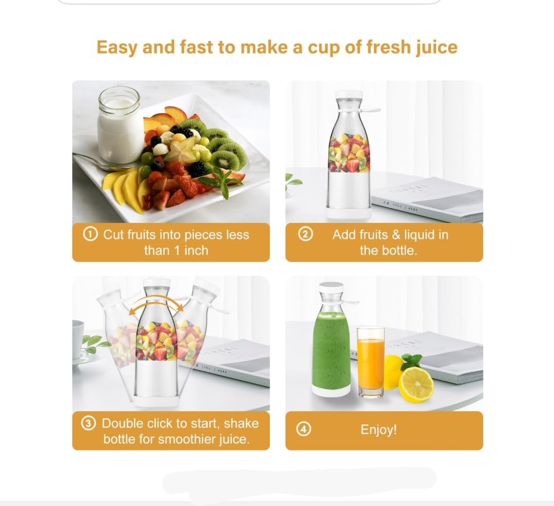 Portable USB Mini Juicer Blender – Rechargeable & Compact Smoothie Maker